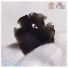 画像3: ◆ 穴あき1mm 中 オブシディアン アローヘッド 矢じり 黒曜石 てんてんの贈り物 No.5847 (3)