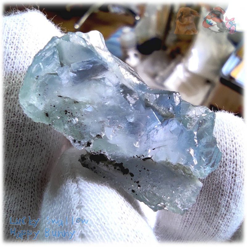 鉱物標本 ガラスドーム 原石 天然石 カイヤナイト シトリン - 置物